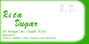 rita dugar business card